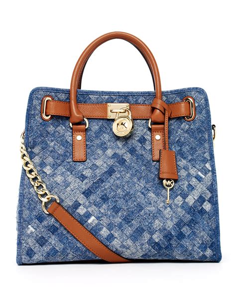 michael kors blue denim purse|michael kors jean bag.